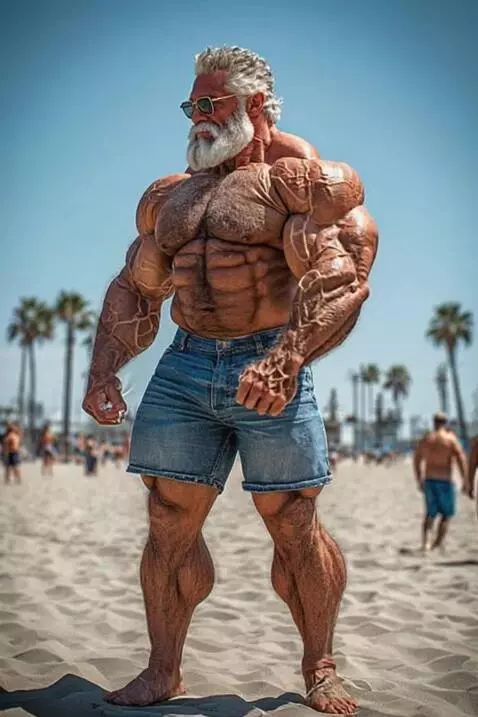 AI Video from prompt: a pro bodybuilder turns sideways and does a bice