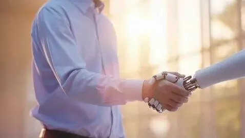 AI Video from prompt: a calm human stands with his back to the camera 