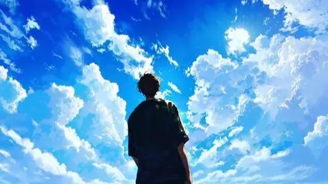 AI Video from prompt: A person stands with their back to the viewer, g