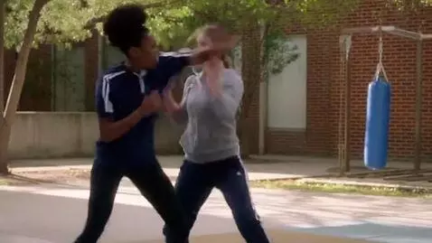 AI Video from prompt: Tow cute gril fighting each other hear and a gri