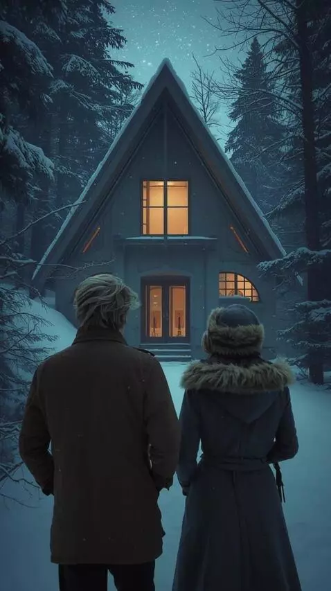 AI Video from prompt: A man and a woman walk toward a house. **The cam