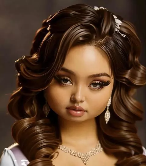 AI Video from prompt: A woman poses gracefully in studio from various 