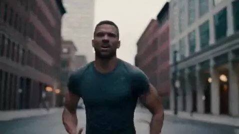 AI Video from prompt: Tough guy running for million dollars