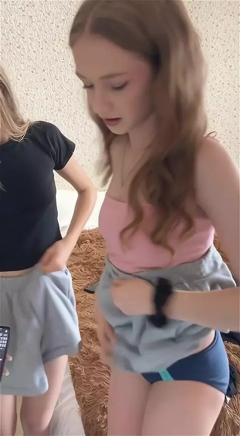 AI Video from prompt: Two girls changed into swimsuits