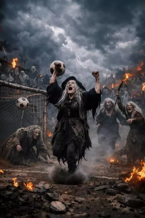 AI Video from prompt: A dark fantasy cinematic scene of old witches pl