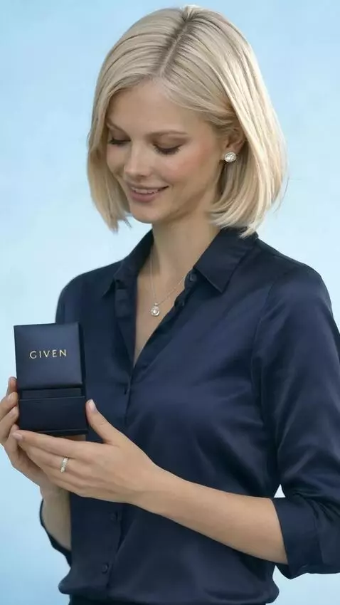 AI Video from prompt: She just got a git and happy. Gift box opens its