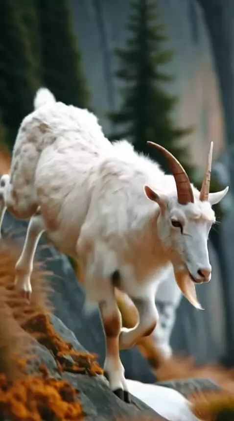 AI Video from prompt: Natural wildlife documentary footage. A mountain