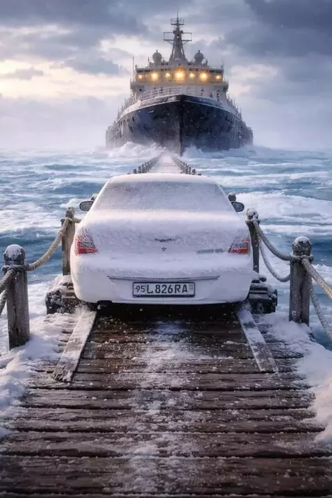 AI Video from prompt: A cinematic, ultra-realistic winter scene. A whi