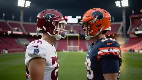 AI Video from prompt: If a new England Patriots fan and a Denver bronc