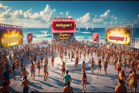 AI Video from prompt: Rotate Camera Angle to an aerial view. Rowdy par