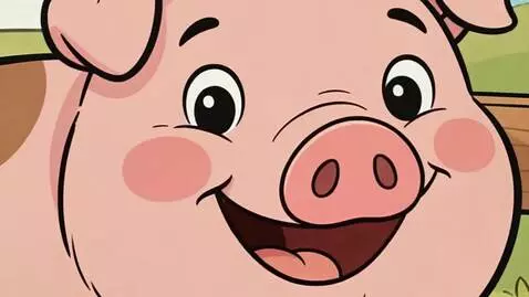 AI Video from prompt: Pig is happy, singing "oink oink here and an oin