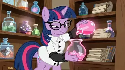 AI Video from prompt: Twilight Sparkle making magic potions