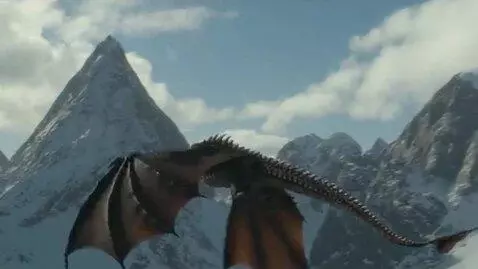 AI Video from prompt: A dragon has a big wings and flying