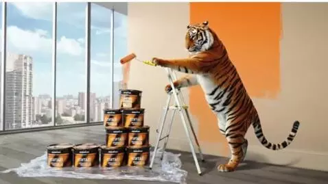 AI Video from prompt: Etal branded cans decided to renovate his house.