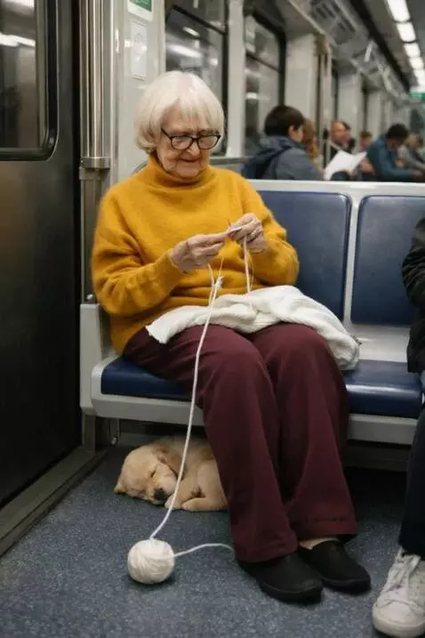 AI Video from prompt: Grandma knits