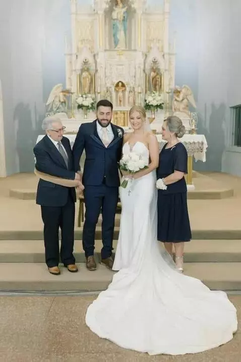 AI Video from prompt: The priest demands that an elderly woman with sh