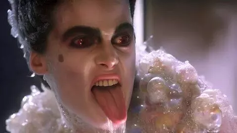 AI Video from prompt: Looking at viewer mouth wide open sticking out t