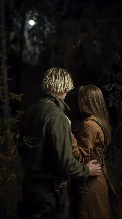 AI Video from prompt: The man says something to the woman and they lea