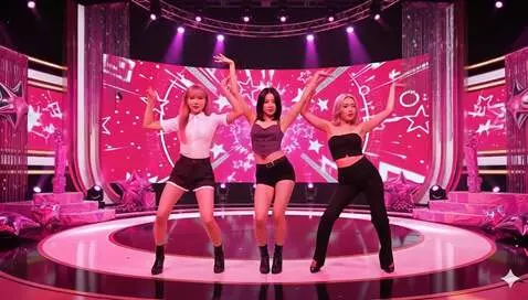 AI Video from prompt: Three girls kpop they are all dancing