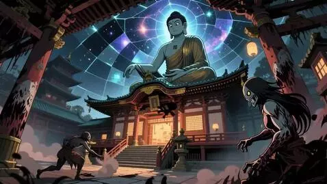 AI Video from prompt: 748cm Anime Style Buddhist Temple Weirdcore: Hor