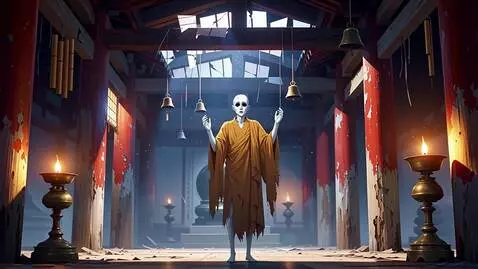 AI Video from prompt: 748cm Anime Style Buddhist Temple Weirdcore: Hor