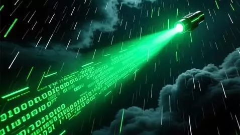 AI Video from prompt: Fast camera movement flying upwards through digi