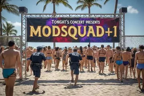 AI Video from prompt: Banner background lights up in multi colors. Pol