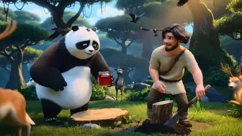 AI Video from prompt: A cinematic AI short film set in a peaceful jung