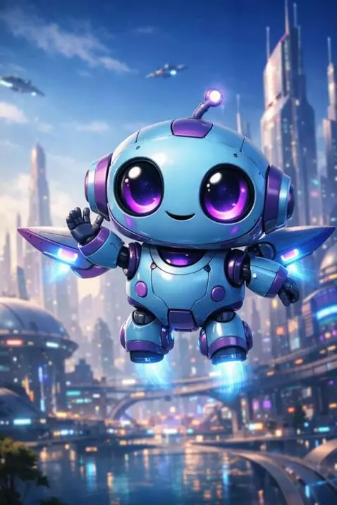 AI Video from prompt: A friendly robot performs smooth, precise, techn