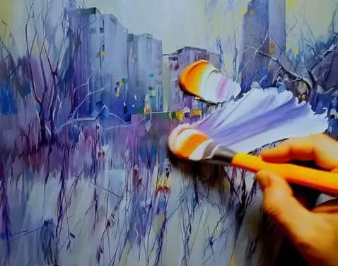 AI Video from prompt: A fast time‑lapse close‑up of an artist creating