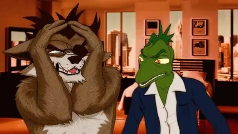 AI Video from prompt: Lizard say What did you do man are you crazy the