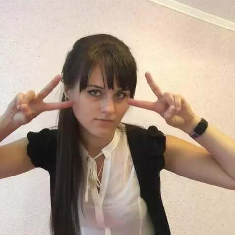 AI Video from prompt: posing with her fingers folded into a "V" shape 