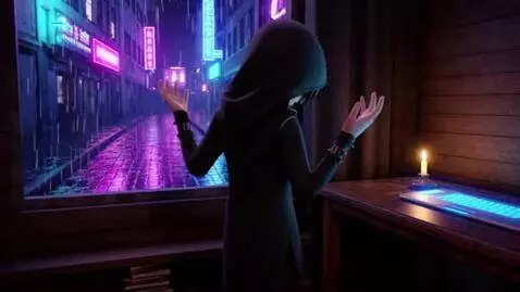 AI Video from prompt: Make me a hooded boy, he's in his house, a carto