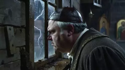 AI Video from prompt: black and white cinematic thriller, 1850s Russia