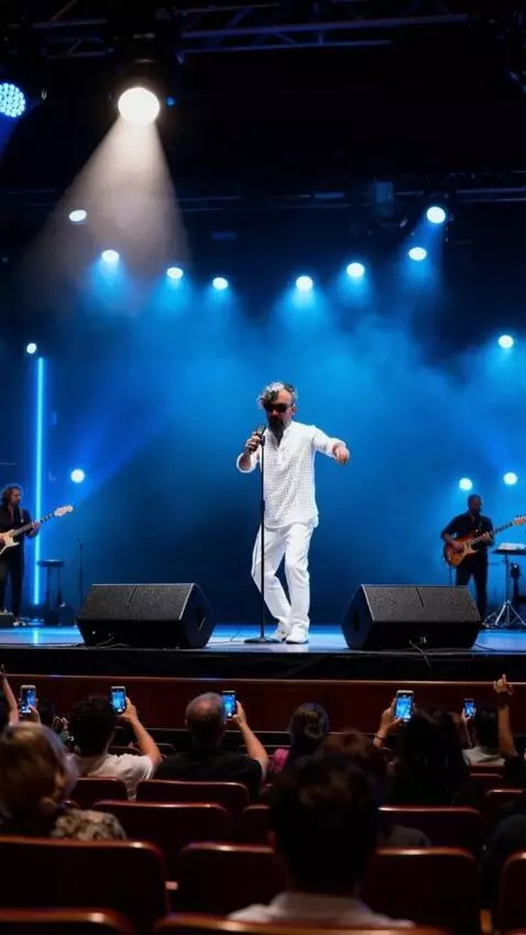 AI Video from prompt: Realistic video. High quality. A man in dark gla