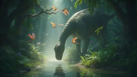 AI Video from prompt: Dinosaurs graze