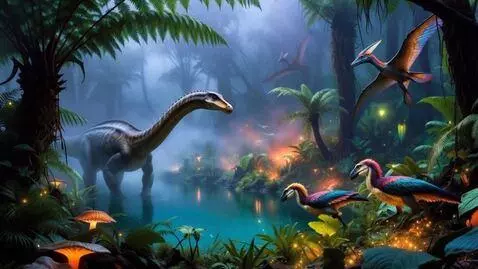 AI Video from prompt: Dinosaurs walking