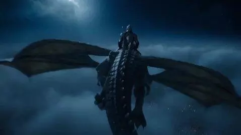 AI Video from prompt: A man in streamlined plate armor is riding a dra