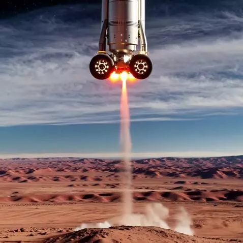 AI Video from prompt: spacex rocket landing in mars