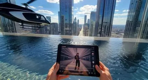 AI Video from prompt: A view through the eyes of a man sitting in a sk
