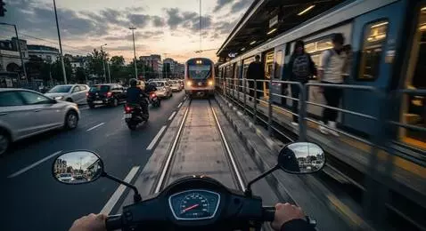 AI Video from prompt: High-speed driving along the road through the ey