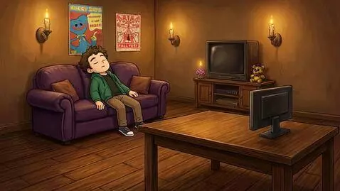 AI Video from prompt: my character snoring,fixed camera(not moving)