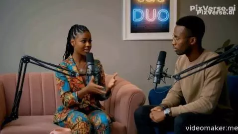 AI Video from prompt: the woman Using open-palm gestures to explain a 