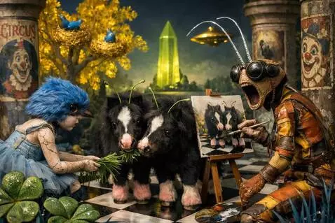 AI Video from prompt: The ponies eat the grass slowly munching. The pa