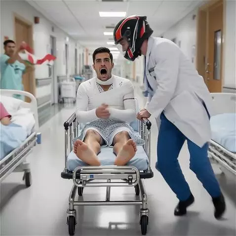 AI Video from prompt: The bobsleigh competition takes place in a hospi