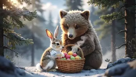 AI Video from prompt: Sunlight filters through the branches of a winte