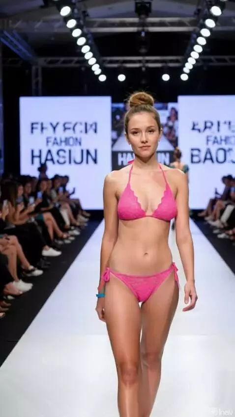 AI Video from prompt: a display of beautiful clothes on the catwalk fr