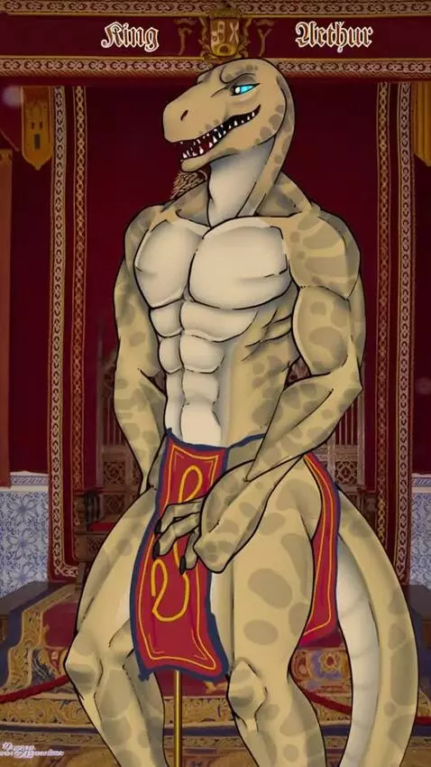 AI Video from prompt: Lizard dude standing with pride and winks with a