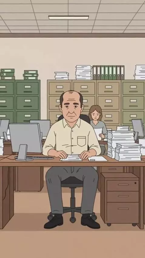 AI Video from prompt: A slow horizontal camera pan across the office, 