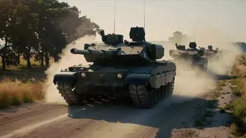 AI Video from prompt: Cinematic realistic high-detail, a convoy of tan